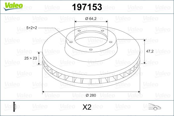 Valeo 197153 - Тормозной диск autosila-amz.com