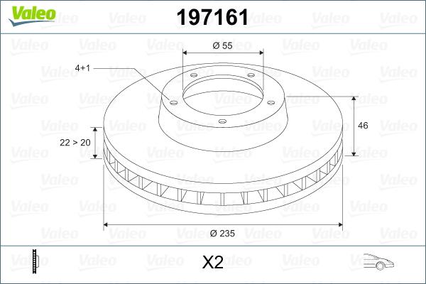 Valeo 197161 - Тормозной диск autosila-amz.com