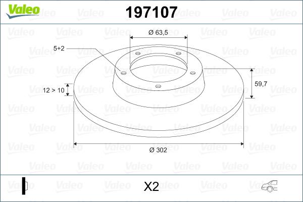 Valeo 197107 - Тормозной диск autosila-amz.com