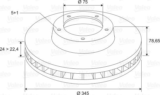 Valeo 197180 - Тормозной диск autosila-amz.com