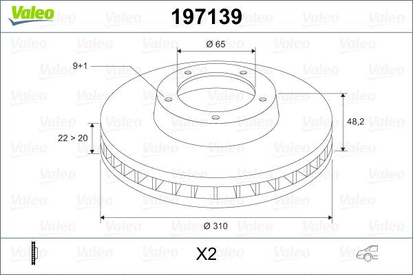 Valeo 197139 - Тормозной диск autosila-amz.com