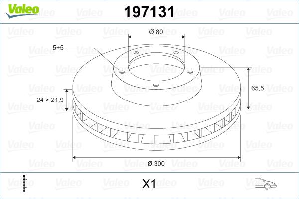 Valeo 197131 - Тормозной диск autosila-amz.com