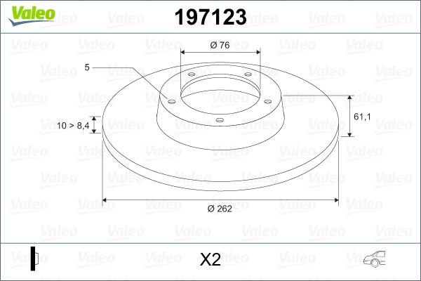Valeo 197123 - Тормозной диск autosila-amz.com