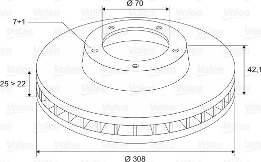 Valeo 197244 - Тормозной диск autosila-amz.com