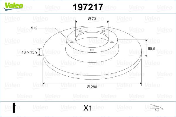 Valeo 197217 - Тормозной диск autosila-amz.com