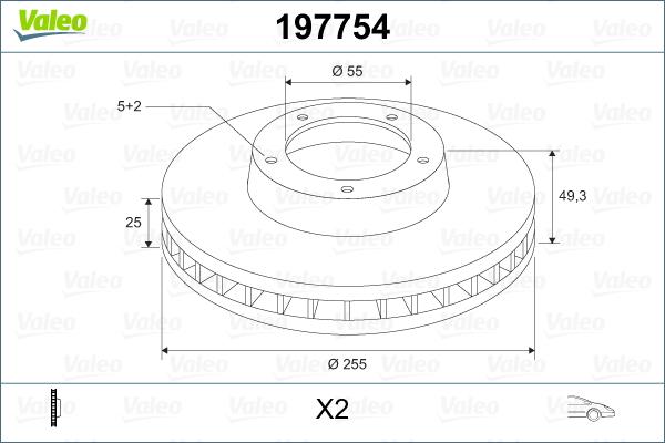 Valeo 197754 - Тормозной диск autosila-amz.com