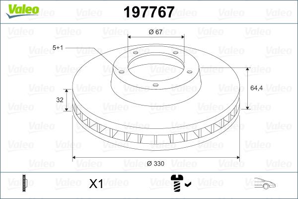 Valeo 197767 - Тормозной диск autosila-amz.com