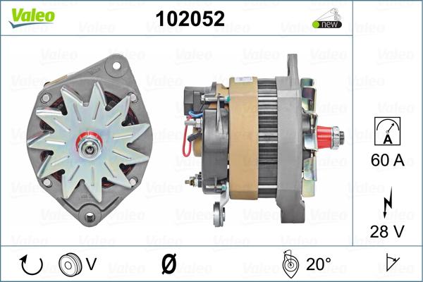 Valeo 102052 - Генератор autosila-amz.com