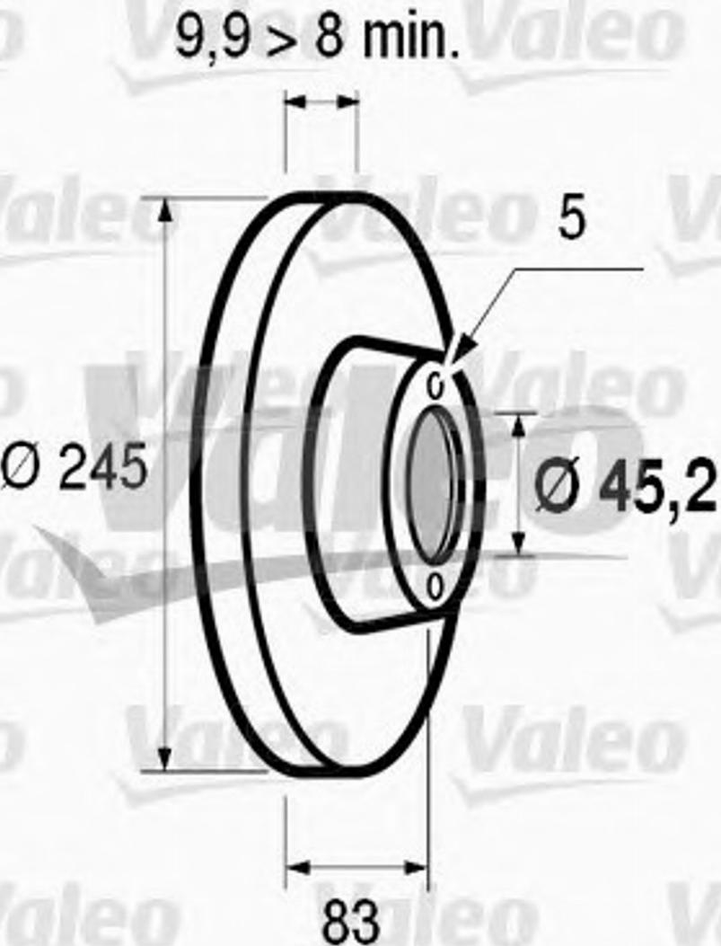Valeo 186 410 - Тормозной диск autosila-amz.com