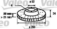 Valeo 186436 - Тормозной диск autosila-amz.com