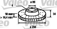 Valeo 186476 - Тормозной диск autosila-amz.com
