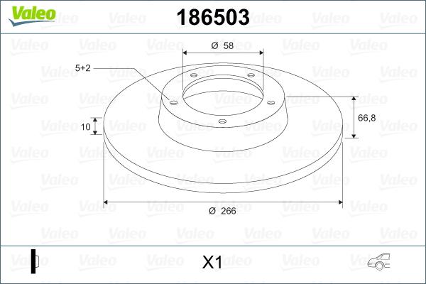 Valeo 186503 - Тормозной диск autosila-amz.com