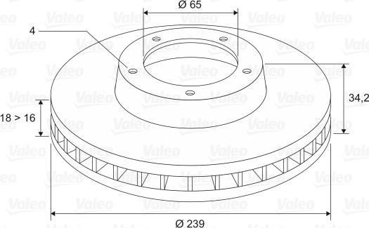 Valeo 186523 - Тормозной диск autosila-amz.com