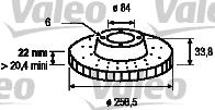 Valeo 186664 - Тормозной диск autosila-amz.com