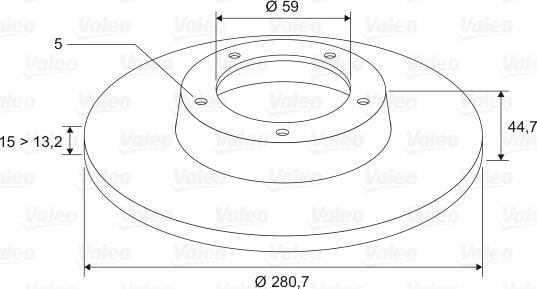 Valeo 186605 - Тормозной диск autosila-amz.com
