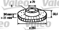 Valeo 186625 - Тормозной диск autosila-amz.com