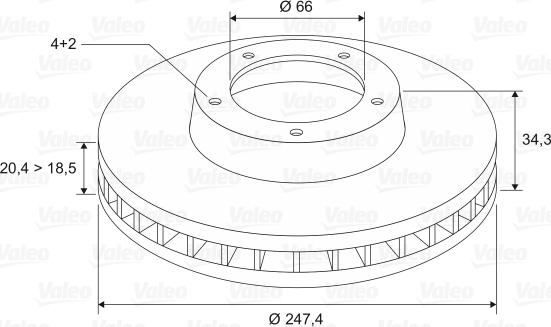 Valeo 186194 - Тормозной диск autosila-amz.com