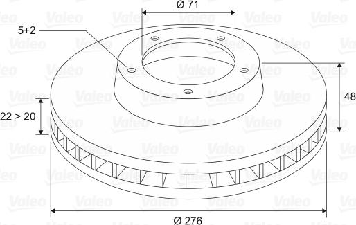 Valeo 186145 - Тормозной диск autosila-amz.com