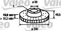 Valeo 186156 - Тормозной диск autosila-amz.com