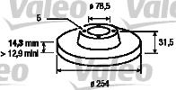 Valeo 186168 - Тормозной диск autosila-amz.com