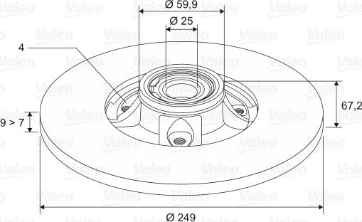 Valeo 186899 - Тормозной диск autosila-amz.com