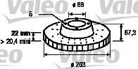 Valeo 186255 - Тормозной диск autosila-amz.com
