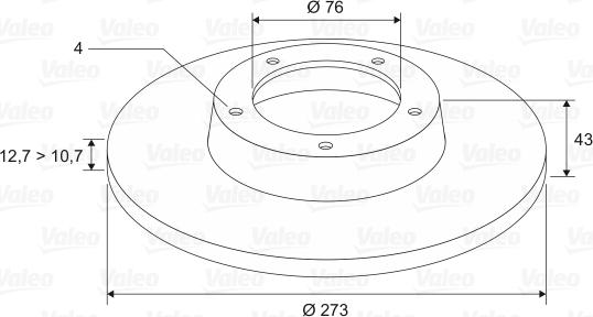 Valeo 186202 - Тормозной диск autosila-amz.com