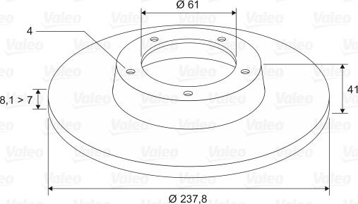 Valeo 186228 - Тормозной диск autosila-amz.com