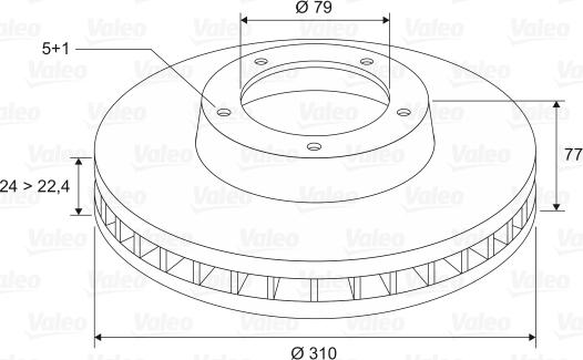 Valeo 186732 - Тормозной диск autosila-amz.com