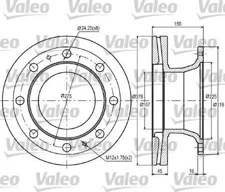 Valeo 187098 - Тормозной диск autosila-amz.com