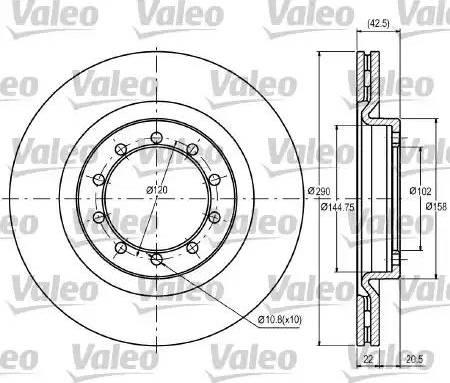 Valeo 187097 - Тормозной диск autosila-amz.com