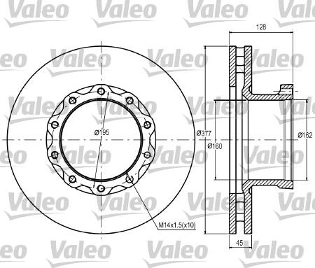 Valeo 187049 - Тормозной диск autosila-amz.com