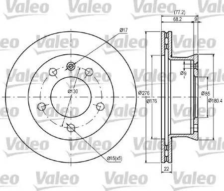 Valeo 187041 - Тормозной диск autosila-amz.com