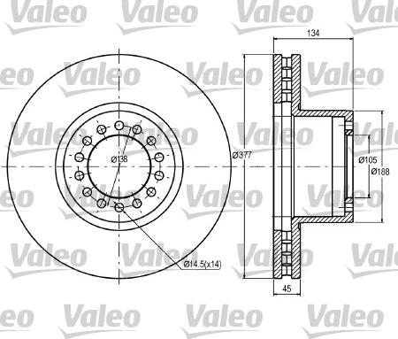Valeo 187048 - Тормозной диск autosila-amz.com
