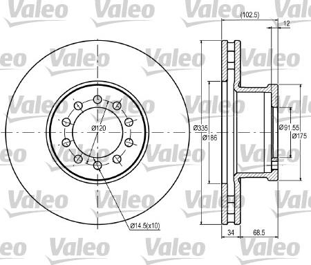 Valeo 187043 - Тормозной диск autosila-amz.com