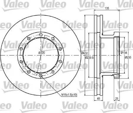 Valeo 187054 - Тормозной диск autosila-amz.com