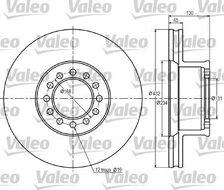 Valeo 187052 - Тормозной диск autosila-amz.com