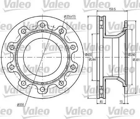 Valeo 187057 - Тормозной диск autosila-amz.com
