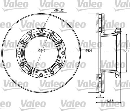 Valeo 187069 - Тормозной диск autosila-amz.com