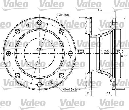 Valeo 187060 - Тормозной диск autosila-amz.com