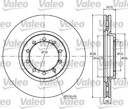 Valeo 187062 - Тормозной диск autosila-amz.com