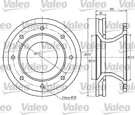 Valeo 187008 - Тормозной диск autosila-amz.com