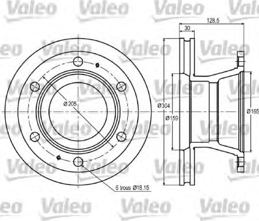 Valeo 187 003 - Тормозной диск autosila-amz.com
