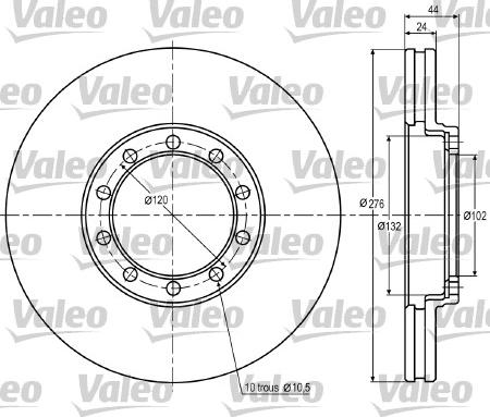 Valeo 187019 - Тормозной диск autosila-amz.com