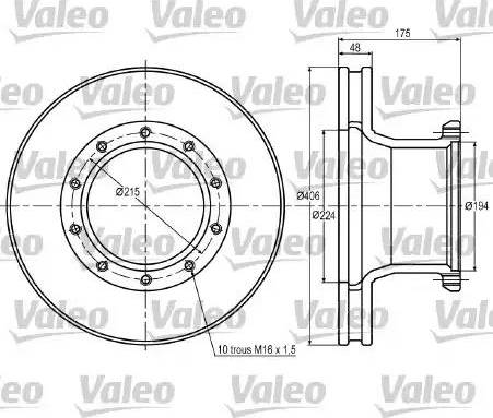 Valeo 187013 - Тормозной диск autosila-amz.com