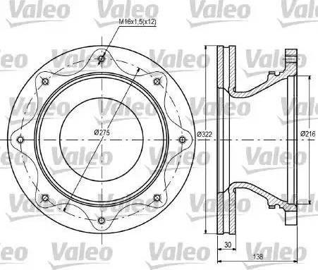Valeo 187085 - Тормозной диск autosila-amz.com