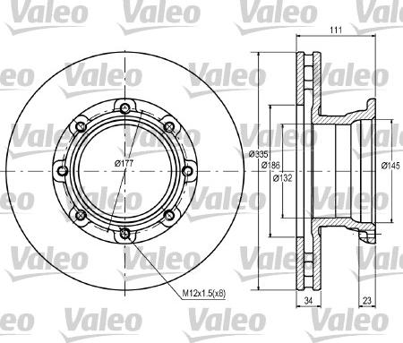 Valeo 187082 - Тормозной диск autosila-amz.com