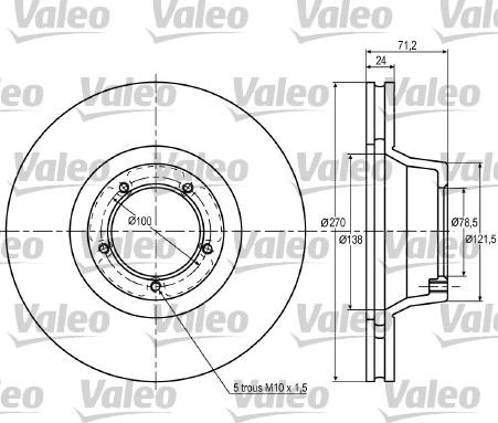 Valeo 187030 - Тормозной диск autosila-amz.com