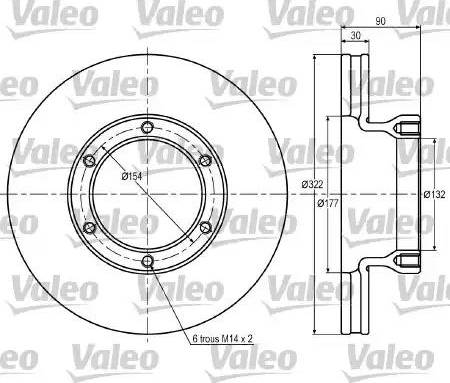 Valeo 187026 - Тормозной диск autosila-amz.com