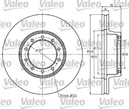 Valeo 187020 - Тормозной диск autosila-amz.com